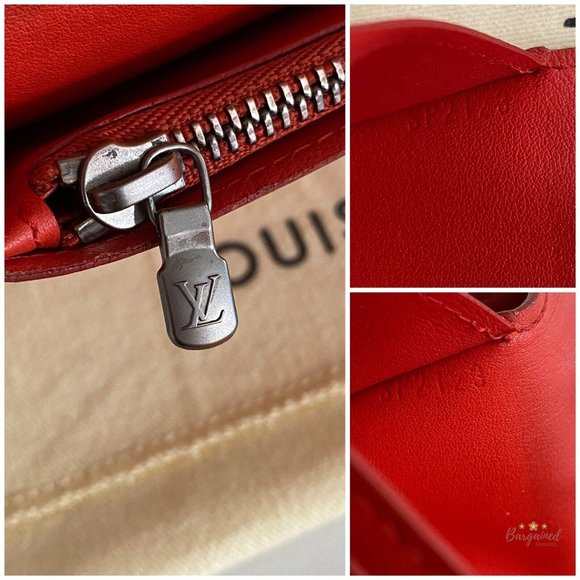 Authentic Louis Vuitton Red Damier Infini Leather Brazza Bifold Wallet - Picture 11 of 12